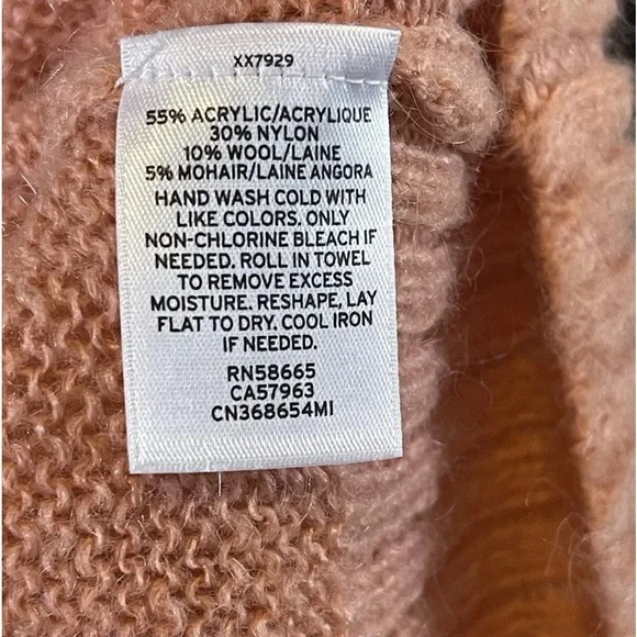 Mohair Wool Sweater Caslon S Womens Lightweight Fuzzy Peach Party Preppy Retro - Picture 5 of 6